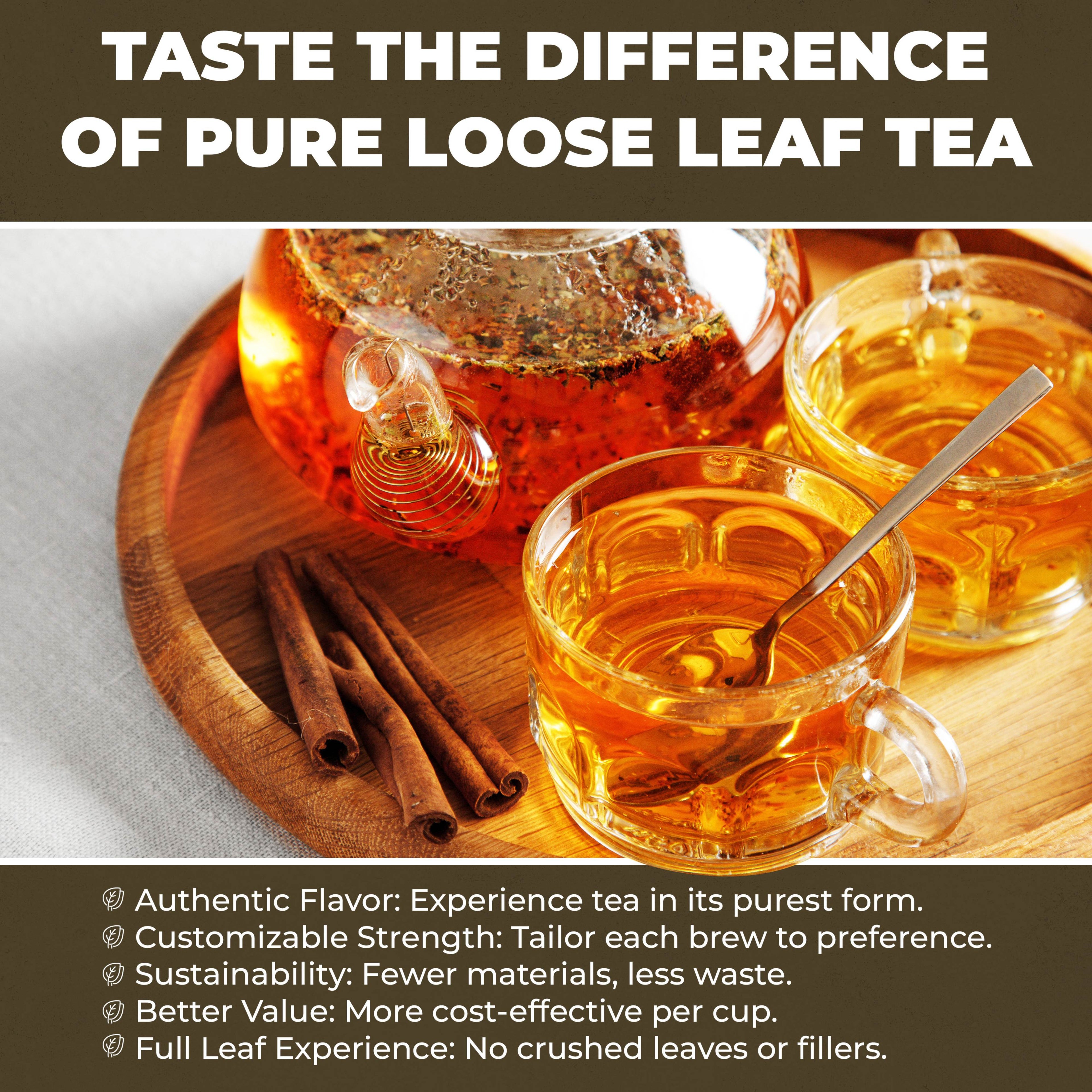 Organic Serenity Glow Herbal Tea with Tulsi & Rooibos, Metabolism Support - Stress Relief - Caffeine Free - 55+ Cups - USDA Organic & Kosher - 4 oz (113g)